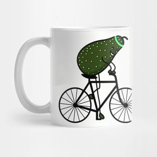 Funny avocado rides a bicycle Mug